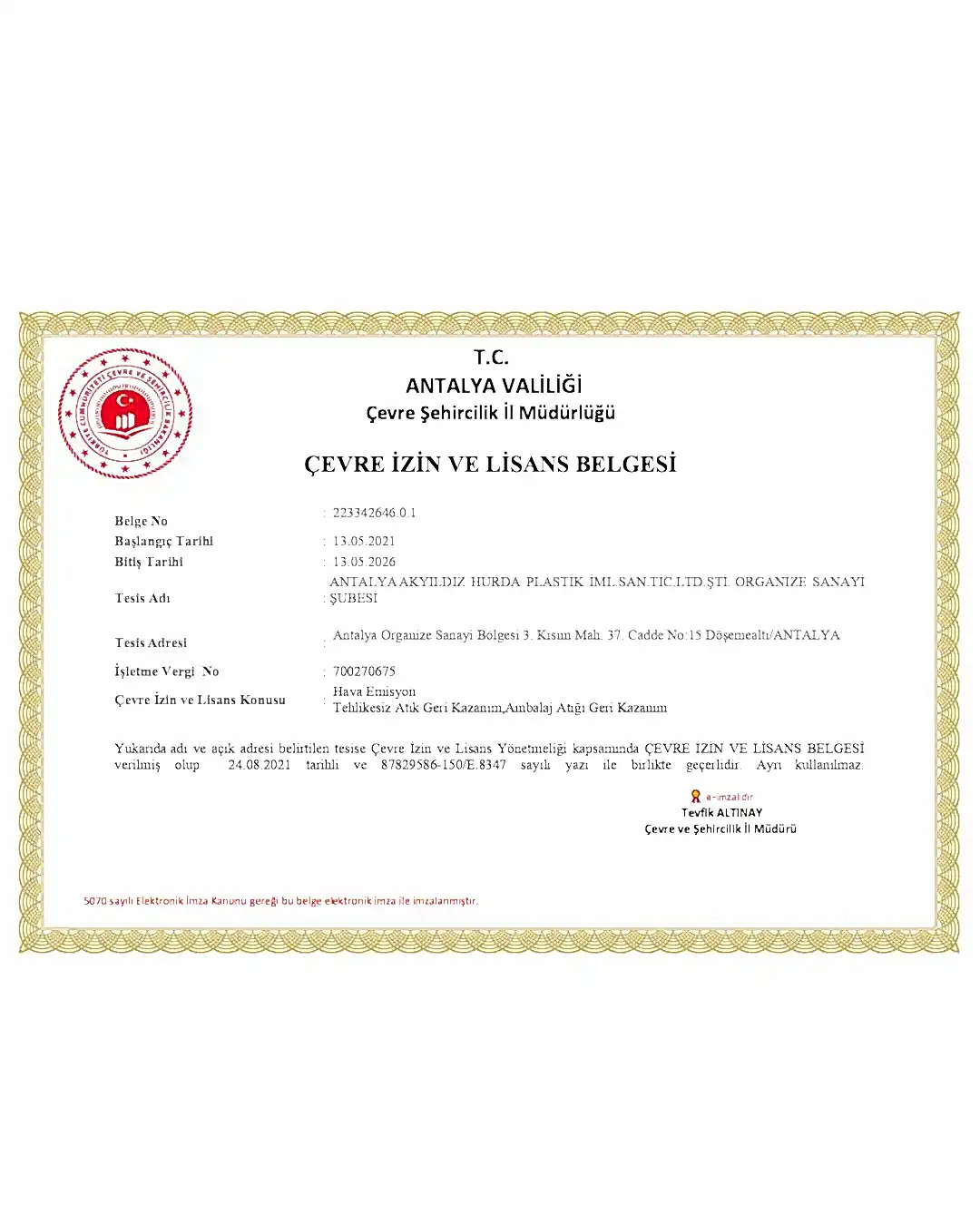 ISO 9001 Sertifikası